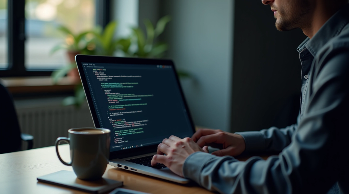 Bilgisayar ekranında Python kodu ve metin işleme örneği